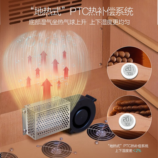 Meijing (raching) cigar cabinet C380A solid wood constant temperature and humidity cigar cabinet humidifier compressor precision temperature control humidity cigar humidor humidor household starry sky black (Spanish cedar wood shelf)