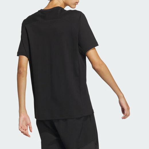 
Adidas short-sleeved T-shirt for men 2025 summer new sportswear knitted breathable loose round neck top half sleeve IA8129 pure cotton IT3937 black XL