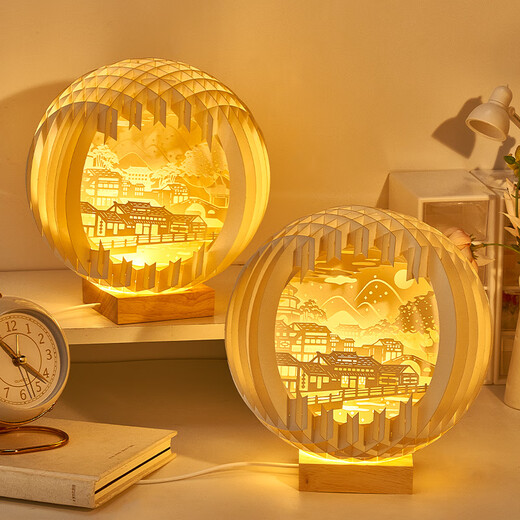 Geschenke von den Sternen, papiergeschnitzten Lampen, Nachtlampen Ornamente für die verbotenen kulturellen und kreativen Geschenke, Geburtstagsgeschenke, Männer geben Mädchen Abschlussgeschenke, Souvenirs, Katzen in der verbotenen Stadt, große Größe [Geschenktüte + Grußkarte]