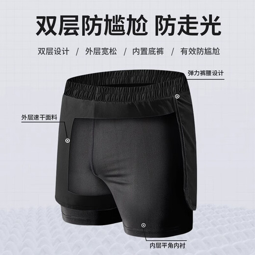 Allen Burton Swimsuit Men's Suit Quick Dry Swimming Full Set Swimsuit Adult Anti-Awkward Large Size Teenagers Swimsuit Two-Piece Swimsuit [Default Embarrassment Double Layer Quick Dry] L [115-130Jin [Jin equals 0.5 kg] Slim fit style]