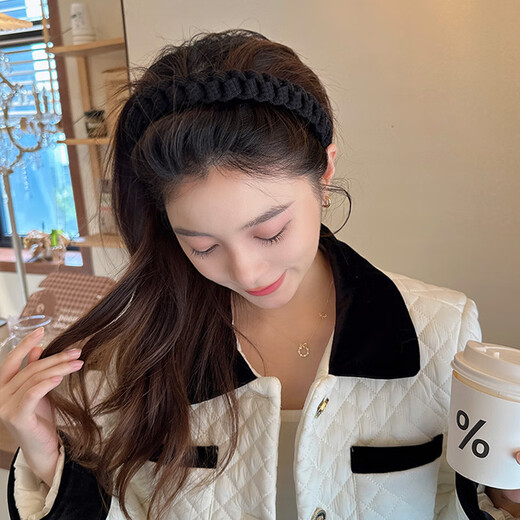 Xiang Wan Hairband Headband Simple Non-slip Face Wash Hairpin Hairband Women's Headwear High Head Versatile Hairband Hair Accessory Brown Color