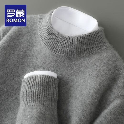 Romon Erstlinienerbranche-Wärme Pure Wollpullover für Männer halbe Rollkragenpullover für Winter Lose Wollgestricke Basishemd 826 [Halbschildkragenpullover] Kamel XL