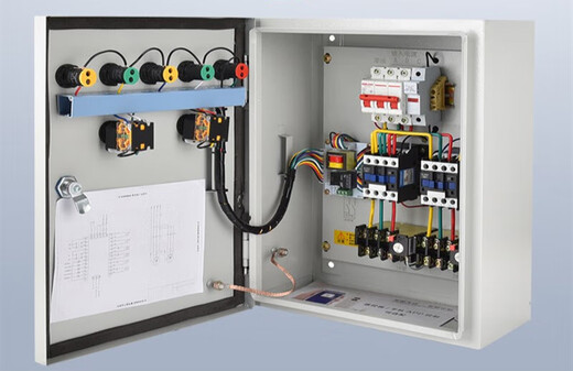 Water pump control box, one use and one standby, automatic liquid level float 380v submersible sewage pump control cabinet, three-phase distribution box, one use, one standby, double pump rotation 7.5KW