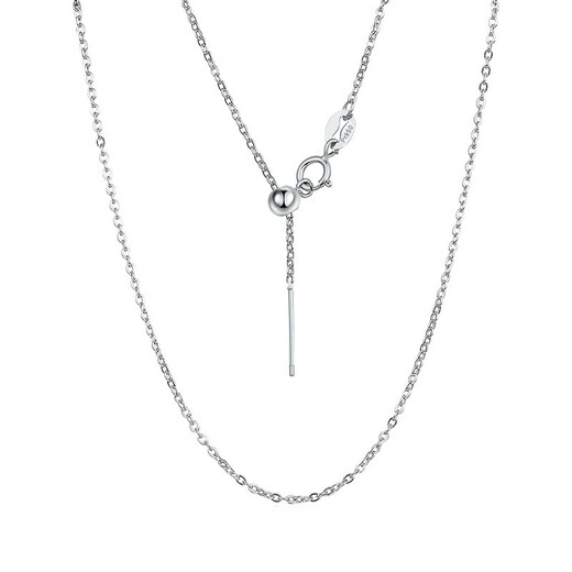 Holy glass 18k gold Chopard chain necklace women's love tail pull hole pendant special pure white gold needle chain universal snake bone chain thickness 0.8mm 1.3g45cm