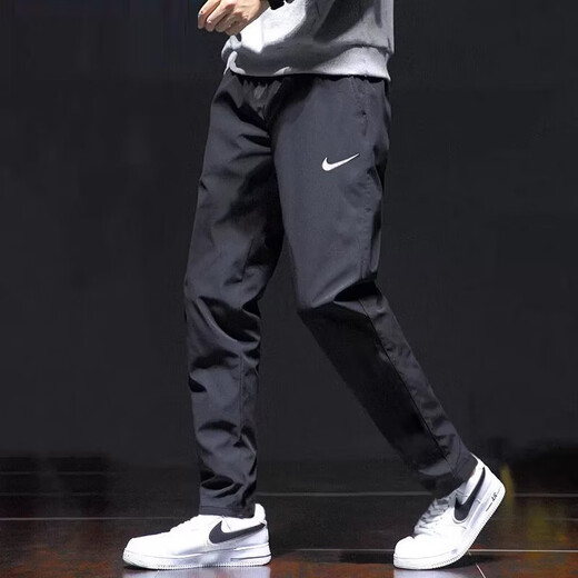 耐克（NIKE）运动裤男裤2025夏季新款梭织透气长裤健身裤休闲裤平口裤 梭织速干直筒DM6627-010黑色 S 推荐100-120斤