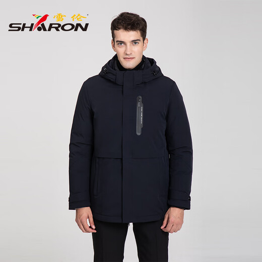 
Sherlock goose down jacket for men's mid-length autumn and winter can be removed in the inner liner for business and leisure 12610 Modern black 4XL