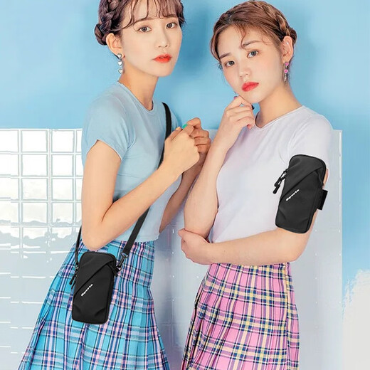 WRELS Running Cell Phone Arm Bag Unisex Fitness Sports Equipment Wrist Bag Arm Bag Outdoor Waterproof Cell Phone Bag Arm Cover Upgraded Model - Blue (Hook + Shoulder Strap)