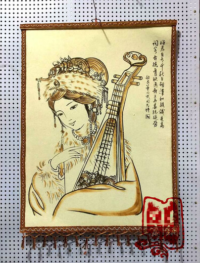 Retrato de Meng Yier Genghis Khan Maotan Pintura de fieltro Mongolia Handicraft Genghis Khan Hanging Painting SN6627 Pastor Girl 40*50 Independencia