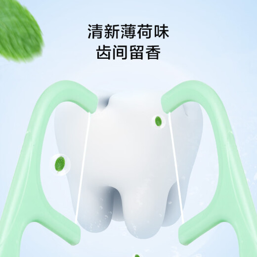 京东京造细滑圆线牙线棒50支*10盒（原味*5薄荷*5） 清洁齿缝牙签家庭装