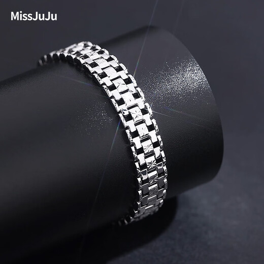 Miss JuJu domineering platinum bracelet men's pt950 platinum bracelet men's retro cross carving wide watch strap thick (customized) 52-54g length 17-23cm width 15mm