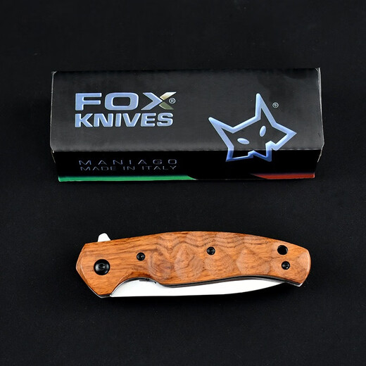 狐狸FOX308户外战术折叠刀N690高硬度野外便携折刀野营锋利小刀具 狐狸FOX308-折叠钢刀 19.7cm-小于60°