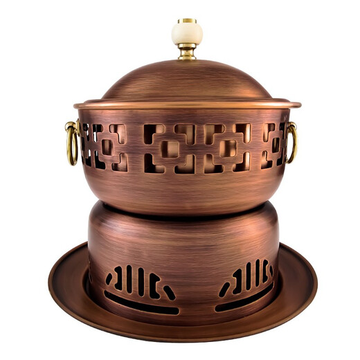 郭一元铜火锅单人自助铜锅老北京铜锅火锅酒精燃油单人酒精火锅一人一锅 【紫铜复古】单人小火锅 18cm