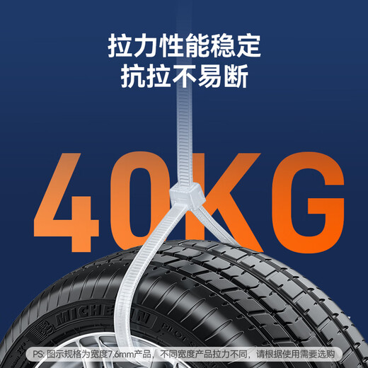 山泽自锁式尼龙扎带 4.8*450mm 大号国标扎带理线带束线捆扎固定绑带 约50根/袋ZD-43