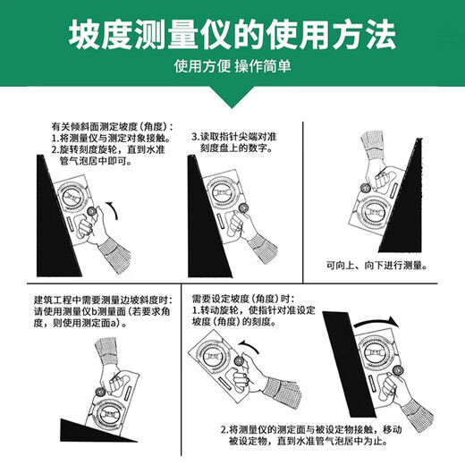 Upright slope ruler, multi-functional level measuring instrument, angle gauge, universal slope meter, construction slope measuring angle ruler, slope measuring ruler belt, strong magnetic upgrade