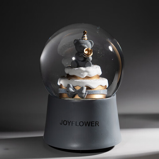 JoyFlower birthday cake crystal ball ornaments March 8th Women's Day birthday gift confession for girls friends and wives practical birthday cake crystal ball music box style