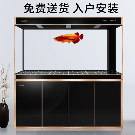 Fujian jiang (Minjiang) Большой рыболовный аквариум гостиная и бытовые фильтры с поднижением полового фильтра Аквариум экологический офис без воды Fengshui Dragon Fish Tank белый