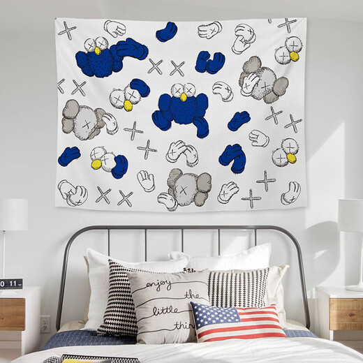Nianrou Nordic Brand Trendy Sesame Street Fond Cilot Ins Hanging Tissu Room Disposet Dormitory Decoration Décoration Internet Célébrité Tapasches GT677 Largeur 100cm - Hauteur 75cm (collection et achat + package d'installation)