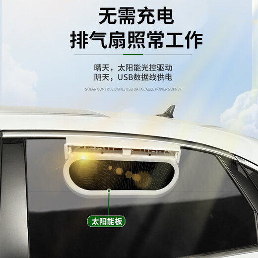 Shoufu Solar Vehicle Échappement Ventilateur de voiture Nouveau ventilateur de voiture USB Été refroidisseur de fraîcheur Air Solaire + USB Black 9920a