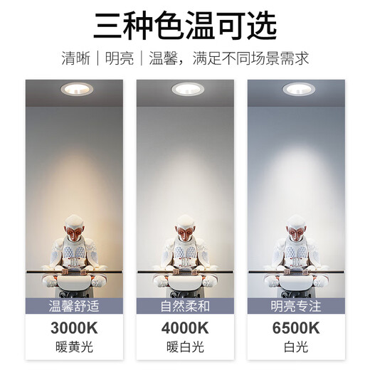 Philips (PHILIPS) constant brightness series LED downlight embedded ceiling downlight 2.5 inches 3.5W opening 70-80mm white light (6500K)