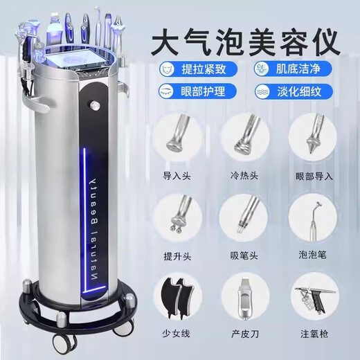 Silver Brown Skin Management Comprehensive Instrument Black Pearl Large Bubble Facial Lifting and Firming Introducing Hydrating Blackhead Absorbing Instrument White Pearl 8-in-1 Cinema Model