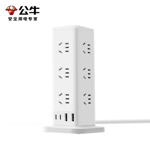 Bull (taureau) Bull Vertical USB Overload Protection Socket / Plug Board / Connecteur Bard / Row Pild 12 positions Interrupteur de contrôle principal + 2A2C Full Longue