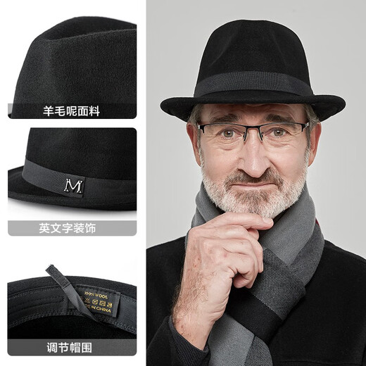 SOMUBAY (SOMUBAY) Four Seasons High-end Men's Top Hat Old Man Spring and Autumn Dad Hat British Retro Gentleman Hat Shanghai Beach Hat Blue Single Hat Regular Size 56-58CM