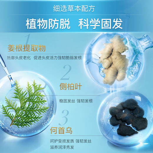 Adolf Ginger Anti-hair Loss Shampoo 300ml*2+Conditioner 300ml New Year's Care Set for Men and Women