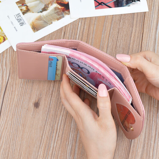 书果儿（SHU GUO ER）女士钱包女短款软皮夹2021新款樱桃韩版时尚简约女学生折叠小钱夹 绿色