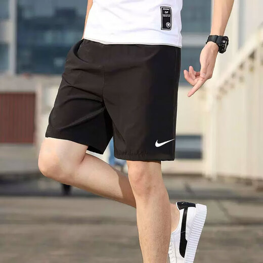 耐克（NIKE）短裤男裤2025夏季运动裤宽松透气休闲裤宽松梭织五分裤篮球裤外穿 速干DV9858-010黑色 2XL 推荐180-190斤