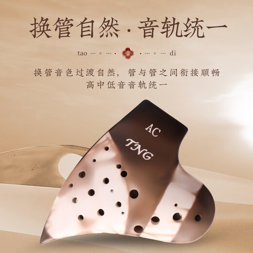 TNG台湾TNG陶笛 三管陶笛中音 复管素烧系列陶笛  专业演奏级别 三管AC中音C