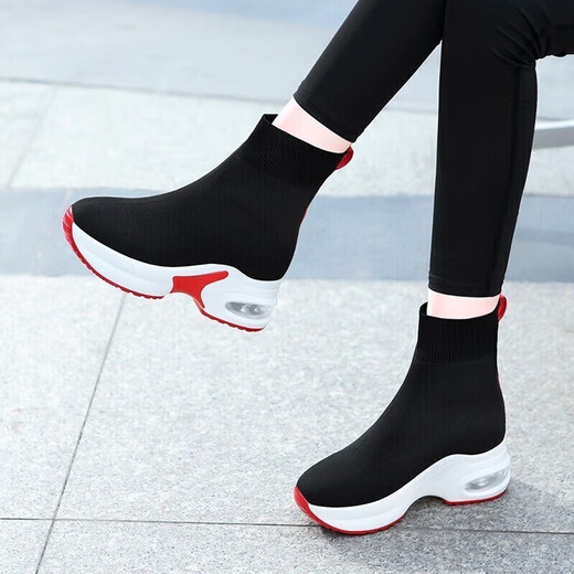 Guqi Tianlun High-End-Temperament hohl Modestiefel für Frauen 2025 Winter Neue High-End-dicke alleinige vielseitige Frauenstiefel Schwarze Single 37