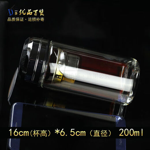 Shantoulin Village Glass Cup Songdao Double Glass Cup Men and Women Fashion New Crystal Cup Tea Cup Business Office 00ml Poetry Special (1585) Blue