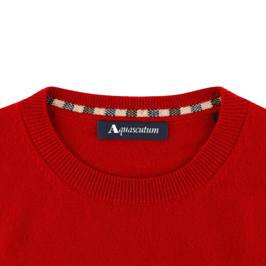 AQUASCUTUM/雅格狮丹冬季新款女士保暖纯山羊绒休闲针织衫Q4867W0041 深红79 M