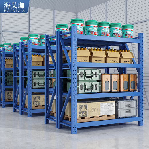 Haiaijia storage shelves multi-layer supermarket storage racks warehouse heavy-duty iron shelves 200*60*200cm load-bearing 280kg/layer