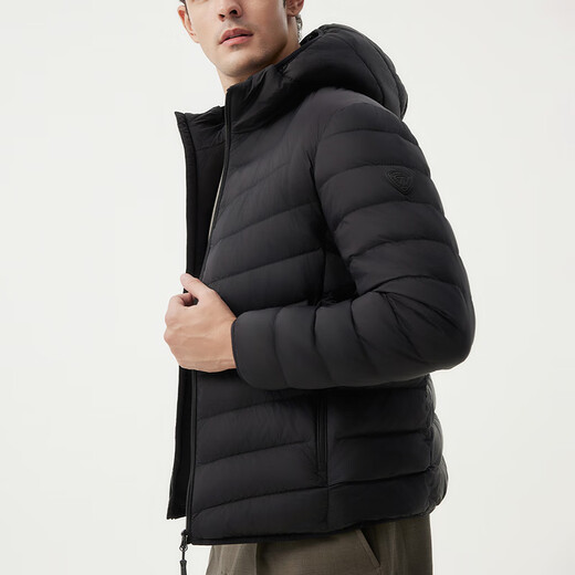 Tambor Down Jacket Spring Warm Versatile Commuting Versatile Men's Lightweight Hooded Jacket TF246209 Black 180