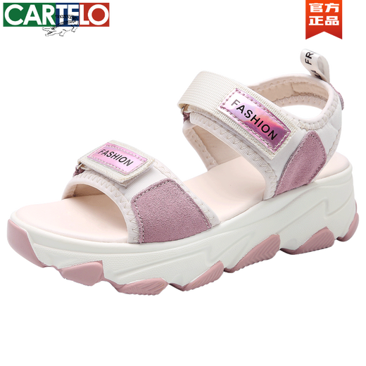 Cartelo Sandals 2025 Новая летняя губчатая губчатая торт с толстым сказочным стилем.