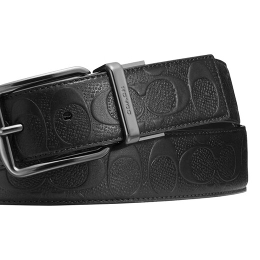 蔻驰（COACH）【品牌直供】男士针扣腰带黑色CQ024BLK七夕礼物