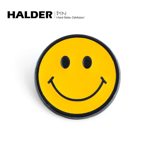 Herodi distressed expression, dazed smile, tangled and crying metal brooch, schoolbag decoration soybean badge, smile 2.2X2.2cm alloy badge