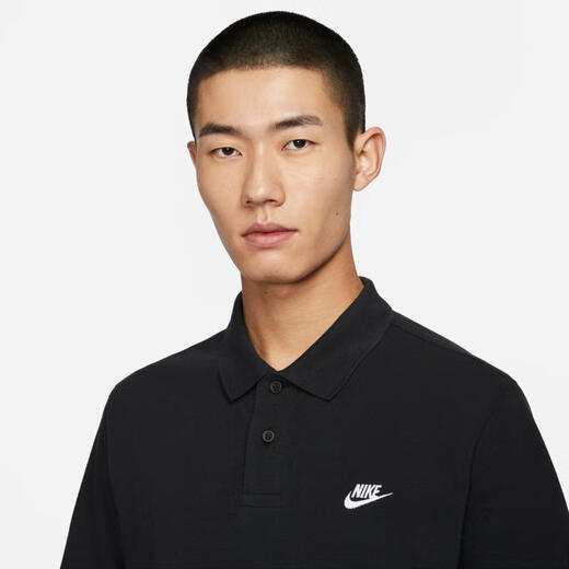 耐克（NIKE）Club 男子商务翻领短袖T恤休闲简约针织上衣百搭透气运动POLO衫 FN3895-010 L