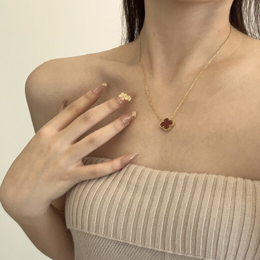 Nanzhi Willa 18k gold double-sided lucky four-leaf clover titanium steel non-fading necklace four-leaf clover good luck design bracelet bracelet