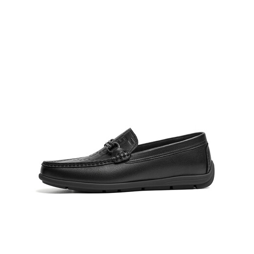 Rote Libelle -Flocken -Herrenschuhe Frühling neuer Männer lässige Lederschuhe Lazy Beanie Schuhe Sleas WHA14110 Black 39