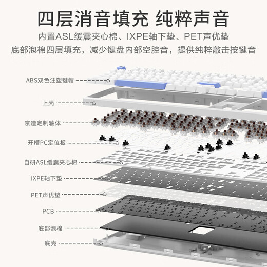 J104 wired mechanical keyboard gasket structure 18-key hot-swap custom backlight tea shaft translucent keycap double-sided RGB game office sea salt cheese