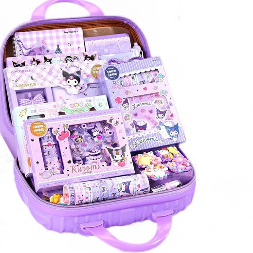 Hand-spot stationery set gift box Kulomi toy stationery girl birthday gift June 1st Children's Day gift sticker cream glue Guka primary school children handmade DIY gift pack [Greeting card] 3D password purple rabbit box 679 pieces set