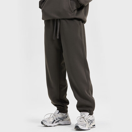 HOTSUIT back show velvet trousers men's thermal sweatpants leggings sweatpants loose and comfortable taupe L