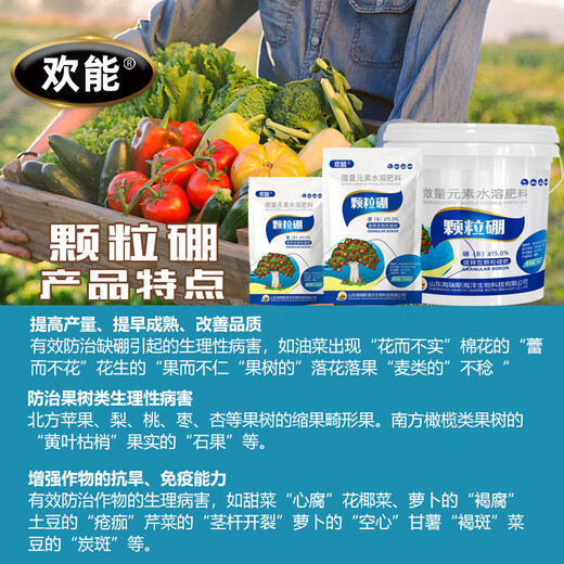 Huaneng granules boron trace element citrus fruit tree wheat vegetable base fertilizer granules slow-release boron fertilizer general fertilizer 1000g
