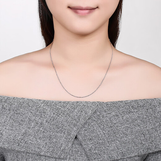 Saturday Fu simple PT950 platinum necklace for women PT053533 about 4.18g 45cm birthday gift