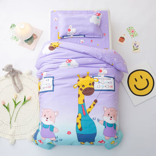 Midelei Pure Cotton Kindergarten Baby Quilt Three-piece Set Full Cotton Quilt Cover Children's Kindergarten Nap Bedding Contains Cores Six Big Dinosaurs Sheet Model Three-Piece Set Does Not Include Cores