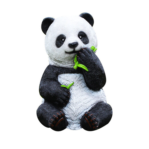 Weiran Flower House outdoor simulation panda ornaments garden landscape fiberglass sculpture park courtyard community animal decorations 50 lying posture eating bamboo panda