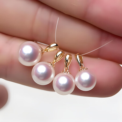 Nufeng seawater pearl pendant natural pearl Akoya 18K gold luster strong versatile fashion model niche light luxury white 7.5-8mm