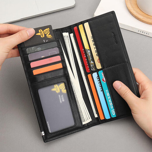 Scarecrow wallet men's real first-layer cowhide wallet long wallet high-end gift box birthday gift for dad, father, husband